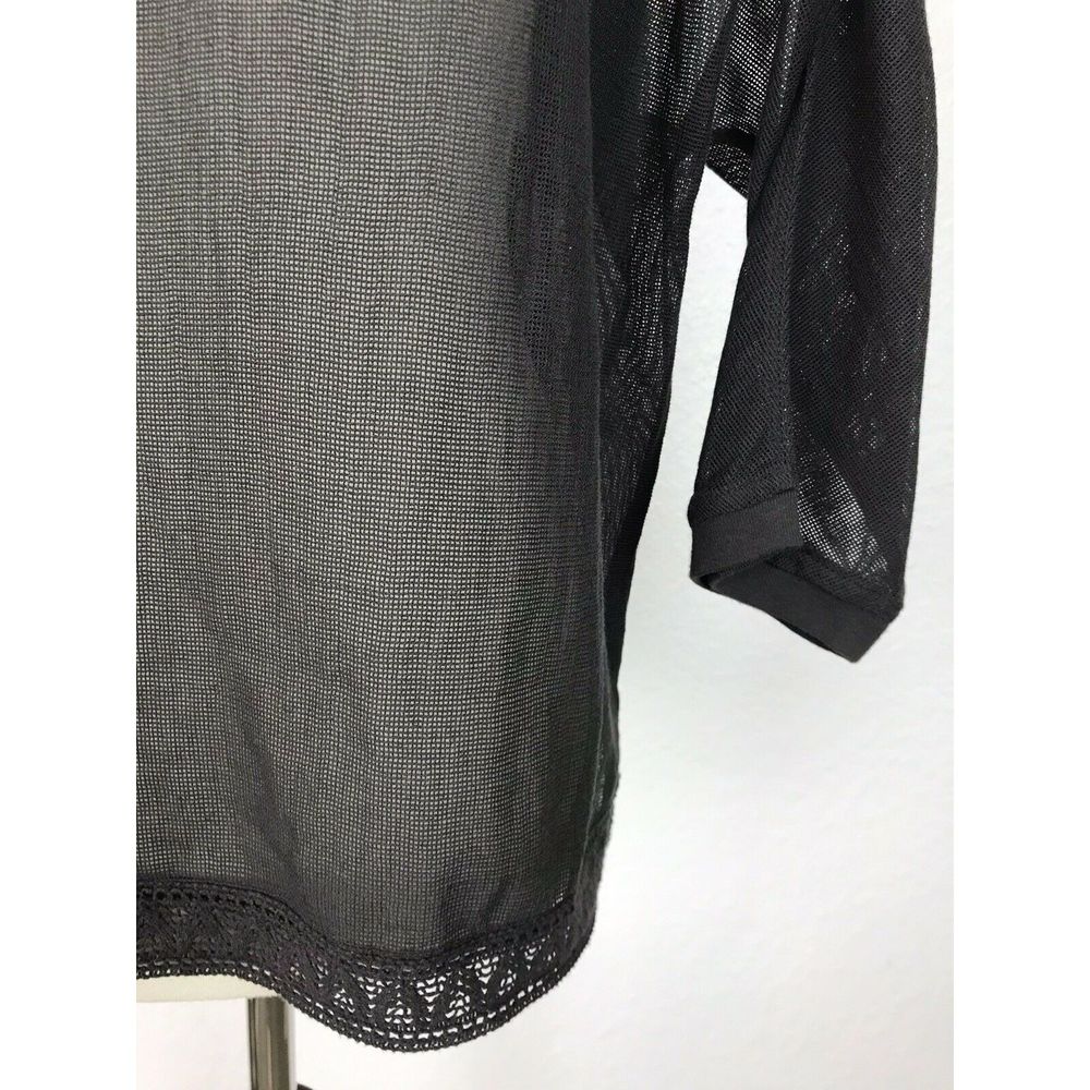 Anthropologie Meadow Rue Gray Sheer Top - Picture 11 of 11